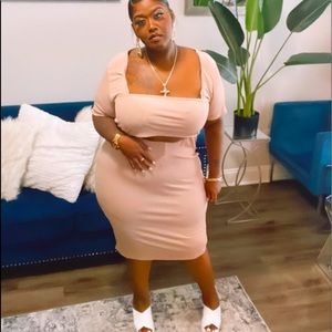 PLT Rib cut out midi